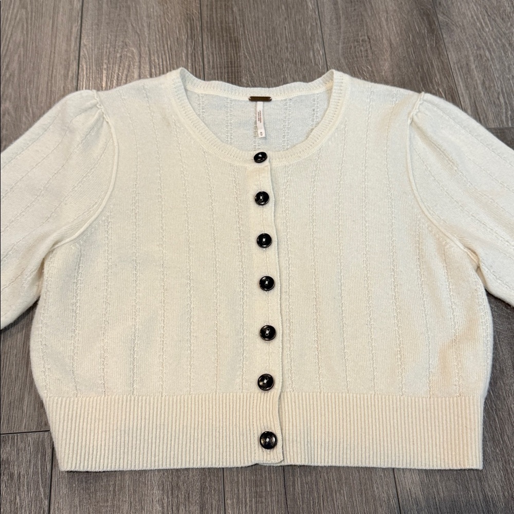 Free People White Cropped Cardigan - Picture 3 of 8